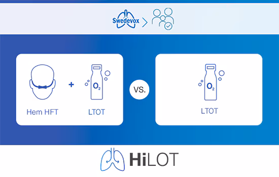 Ett diagram som visar syftet med HiLOT-studien av behandling med HFT och LTOT i kombination.